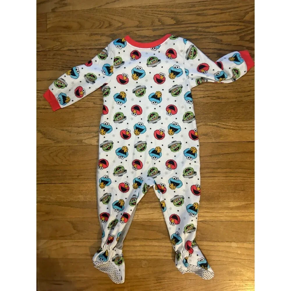 Sesame Street Elmo Mighty Cute Fleece Footie Pajamas 18 Months Toddler Sleep